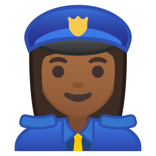 Woman Police Officer Medium Dark Skin Tone Icon Noto Emoji