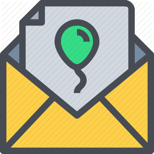 Birthday, Celebration, Email, Invitation, Invite, Mail, Party Icon