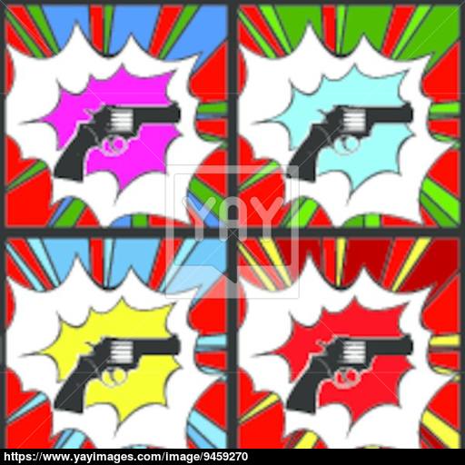 Pop Art Pistol Vector