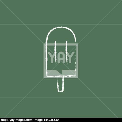 Popsicle Icon Drawn In Chalk Vector