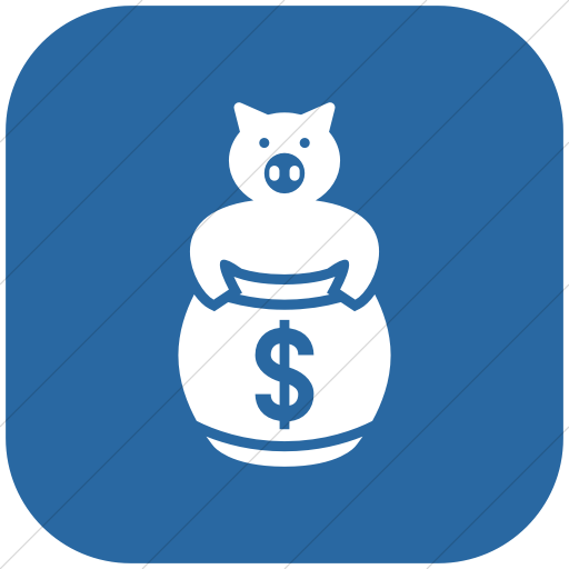 Flat Rounded Square White On Blue Iconathon Pork Barrel