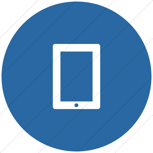 Flat Circle White On Blue Foundation Tablet Portrait Icon