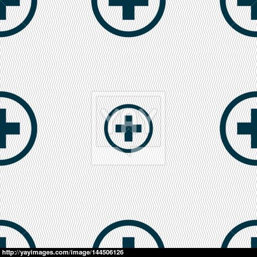 Plus Sign Icon Positive Symbol Zoom In Seamless Abstract