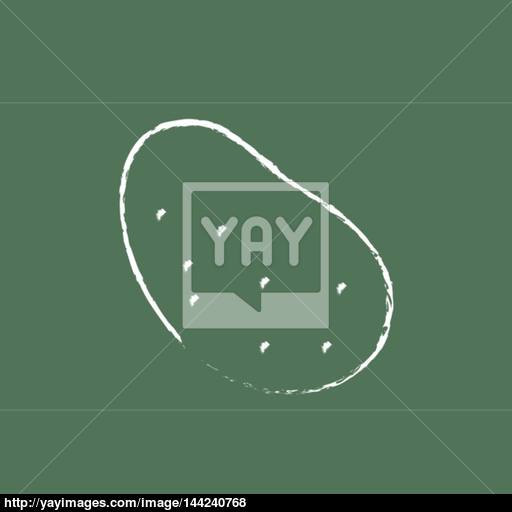 Potato Icon Drawn In Chalk Vector