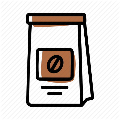 Coffee, Coffee Bean, Packaging, Pouch Icon