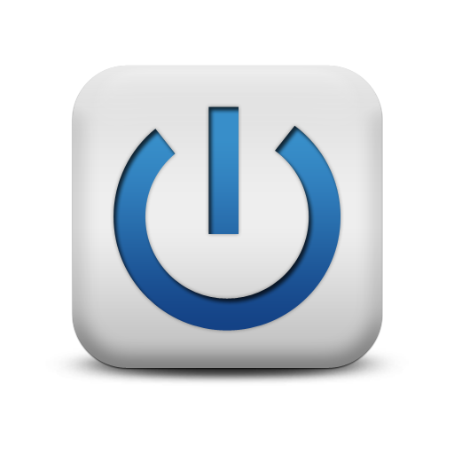Blue Power Button Symbol Icon
