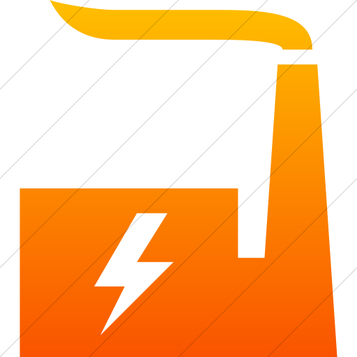 Simple Orange Gradient Iconathon Power Plant Icon