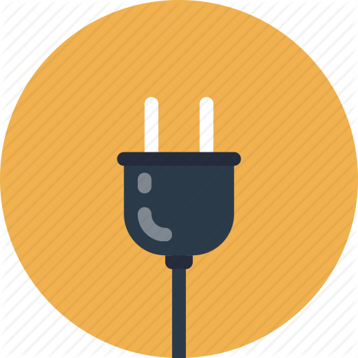 Power Cord Electric Socket Plug Connection Flat Icon Symbol