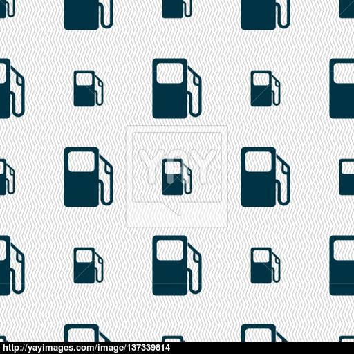 Auto Gas Station Icon Sign Seamless Pattern With Geometric
