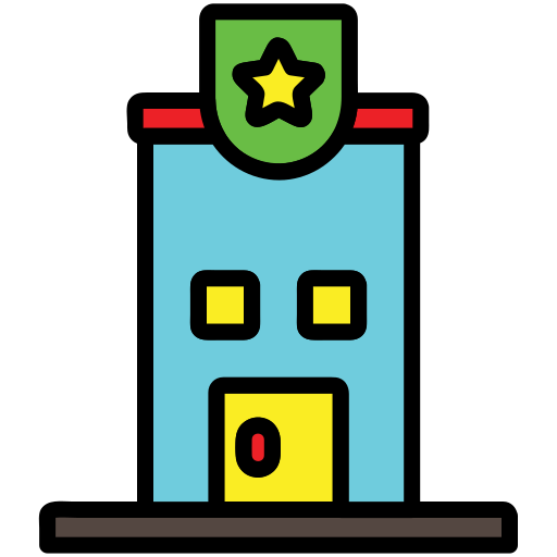 Building, Lock, Police, Station, Protection, Safety, Security Icon