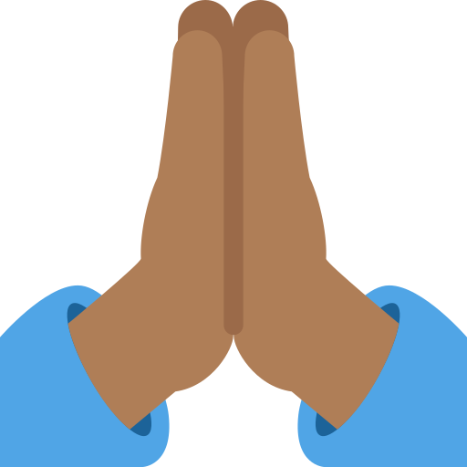 Folded Hands Medium Dark Skin Tone Emoji