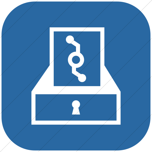 Flat Rounded Square White On Blue Iconathon Digital