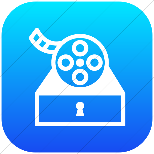 Flat Rounded Square White On Ios Blue Gradient