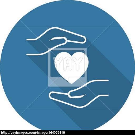 Heart Disease Prevention Icon Flat Design Vector