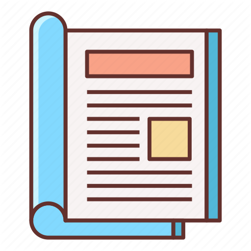 Layout, Magazine, Magazine Design, Print Design Icon