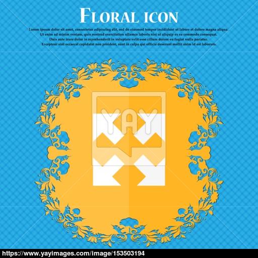 Full Screen Icon Floral Flat Design On A Blue Abstract Background