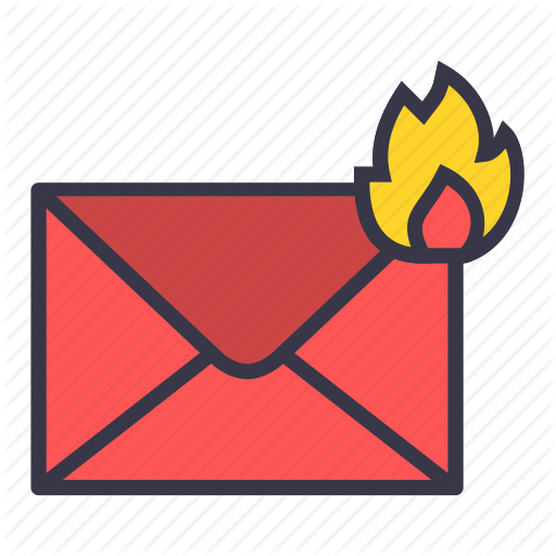 Burn, Email, Fire, Hot, Mail, Message, Top Priority Icon