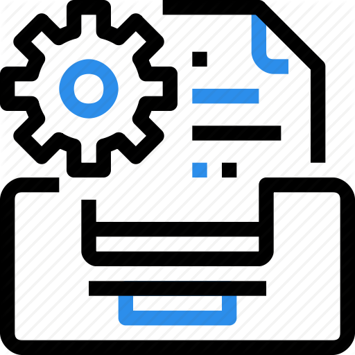 Document, File, Gear, Management, Paper, Process Icon