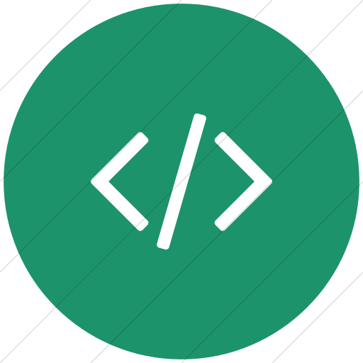 Flat Circle White On Aqua Bootstrap Font Awesome Code Icon