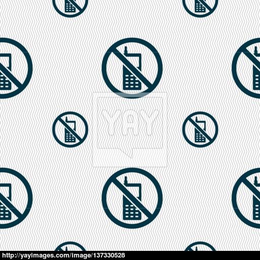 Mobile Phone Is Prohibited Icon Sign Seamless Pattern