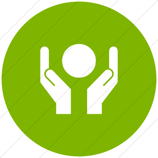 Flat Circle White On Green Ocha Humanitarians Cluster