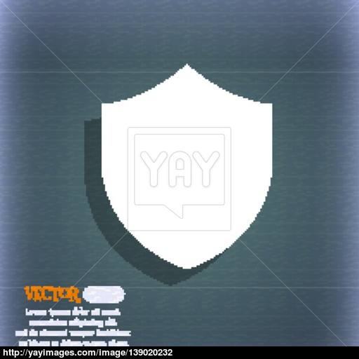 Shield, Protection Icon Symbol On The Blue Green Abstract