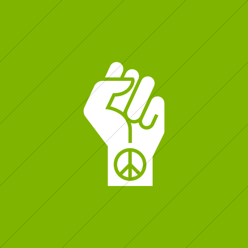 Flat Square White On Green Iconathon Peaceful Protest Icon