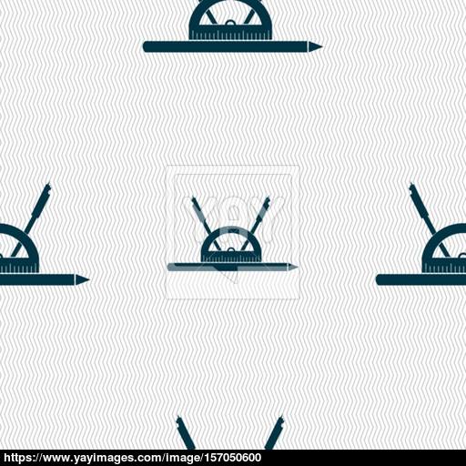 The Compass And Protractor Characters Geometry Education Icon