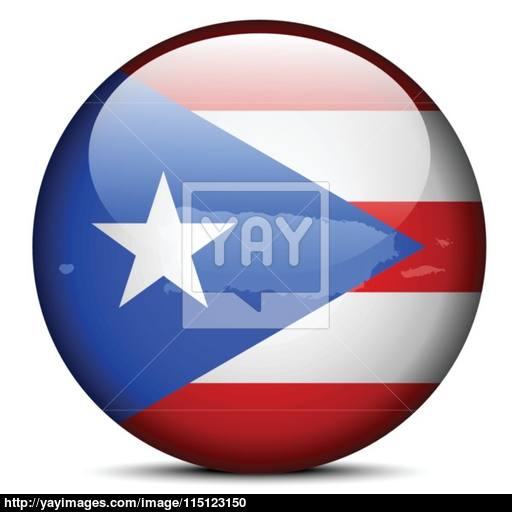 Map On Flag Button Of Freely Associated State Puerto Rico Vector