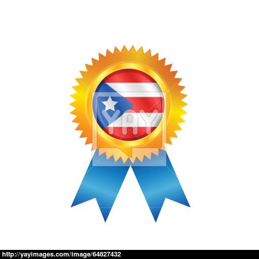 Puerto Rico Medal Flag Vector
