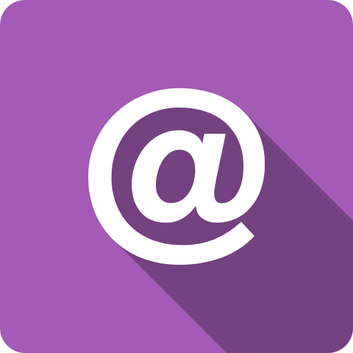 At, Email, Mail, Purple, Shadow, Square Icon