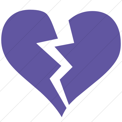 Simple Purple Classica Broken Heart Icon