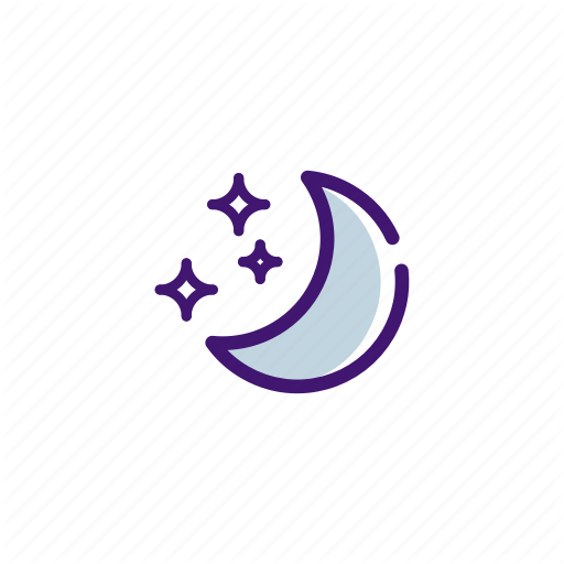 Blue, Minimalist, Moon, Night, Purple, Weather Icon
