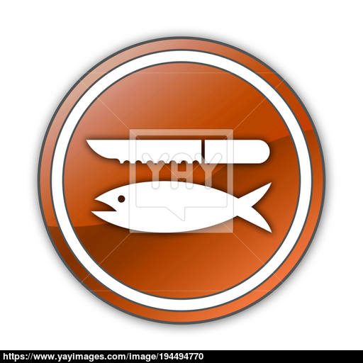 Icon, Button, Pictogram Fish Cleaning Image