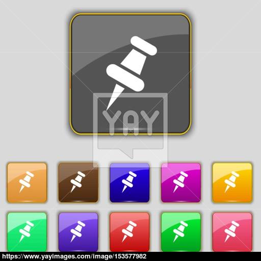 Push Pn Sign Set With Eleven Colored Buttons For Your Site