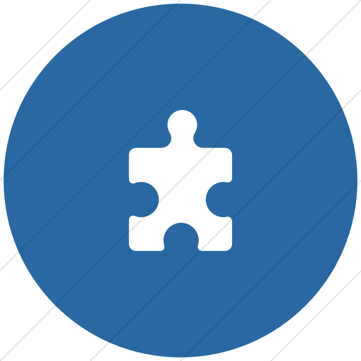 Flat Circle White On Blue Foundation Puzzle Icon