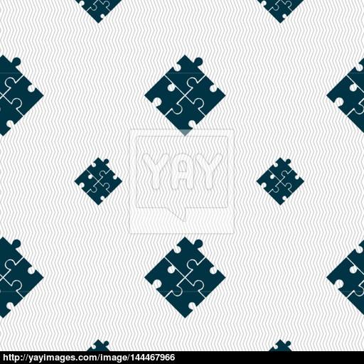 Puzzle Piece Icon Sign Seamless Pattern With Geometric Texture