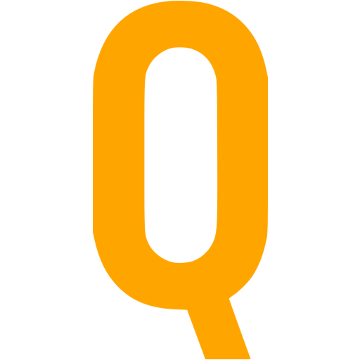 Orange Letter Q Icon
