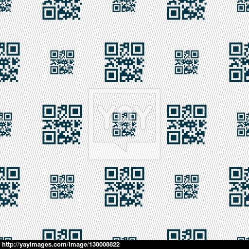 Qr Code Icon Sign Seamless Pattern With Geometric Texture Vector