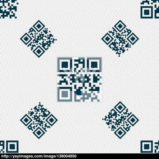 Qr Code Icon Sign Seamless Pattern With Geometric Texture Vector