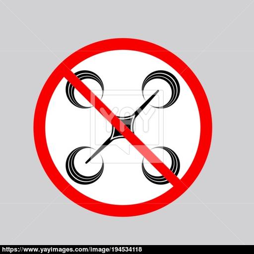 Stop Airdrone Allowed Sign Photo And Video Air Drone Icon Vector