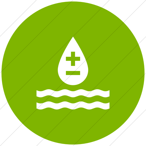 Flat Circle White On Green Iconathon Water Quality Icon
