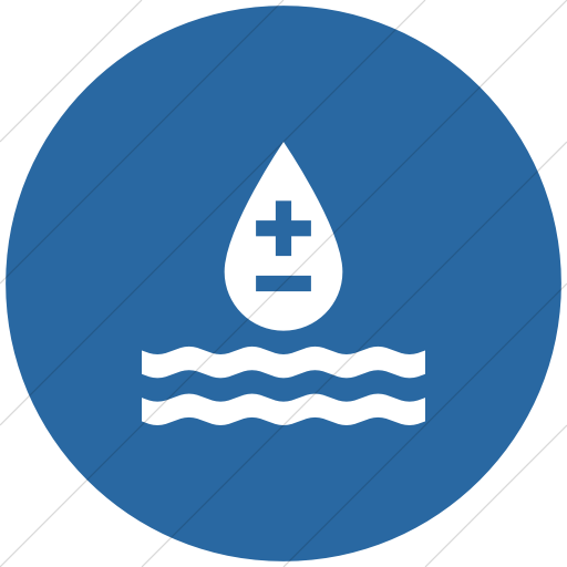 Flat Circle White On Blue Iconathon Water Quality Icon