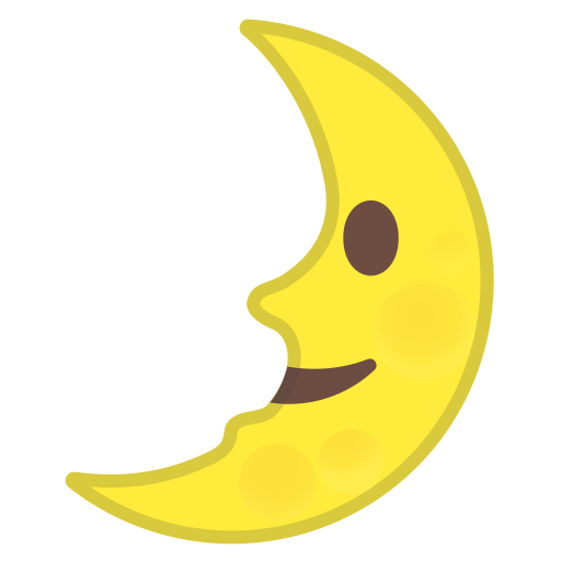 First Quarter Moon Face Icon Noto Emoji Travel Places Iconset