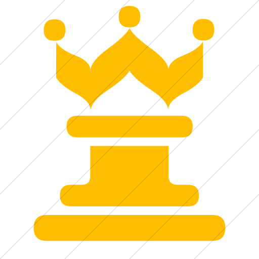 Simple Yellow Classica Queen Chess Piece Icon