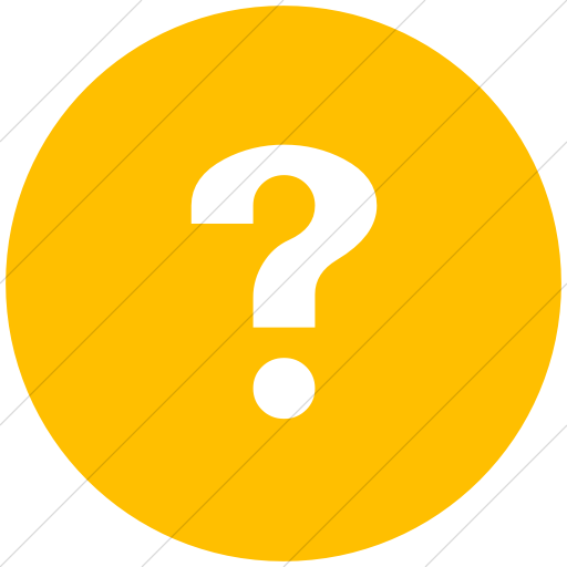 Flat Circle White On Yellow Classica Question Mark Icon
