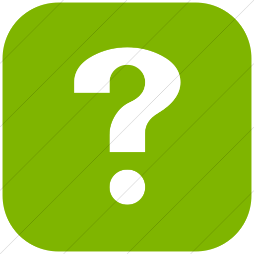 Flat Rounded Square White On Green Classica Question