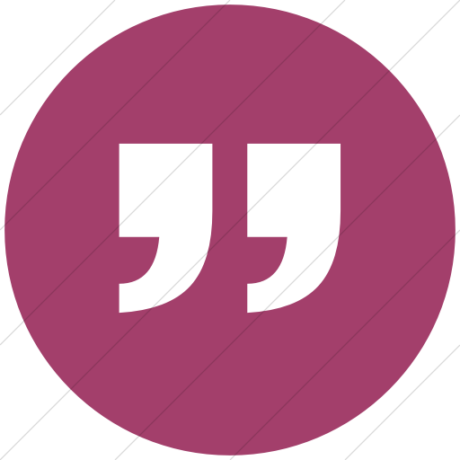 Flat Circle White On Pink Classica Square Close Quote Icon
