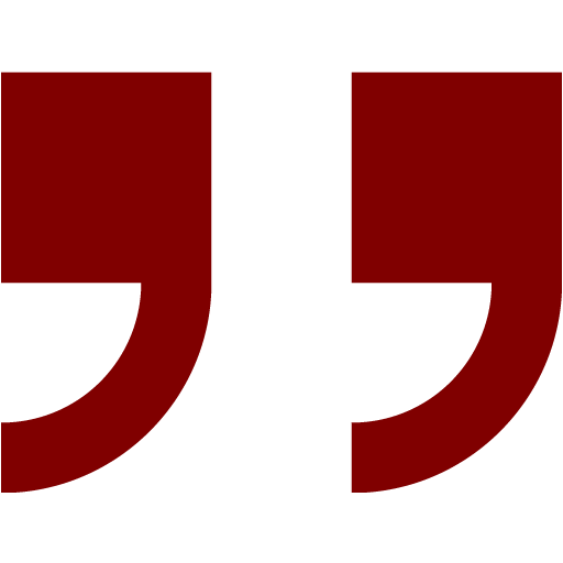 Maroon Double Quote Serif Right Icon
