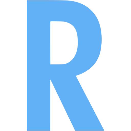Tropical Blue Letter R Icon